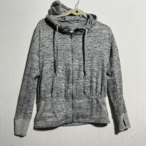 Athleta Batwing & Robin Jacket Women's XS Gray Thumbhole Sleeve Hooded‎ Full-Zip